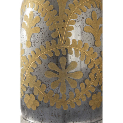 Atlas Lighting Kemal Bottle Set of 3 | Antique Silver & Gold Glass | Shelf & Bar Decor | 4.5 x 4.5 x 14.5 in | Model AC11411-01S