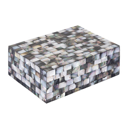 Atlas Lighting Keshi Box Set of 2 | Transitional Mother of Pearl and Wood Composite | Living Room & Entryway Decor | Model AC11412-01S