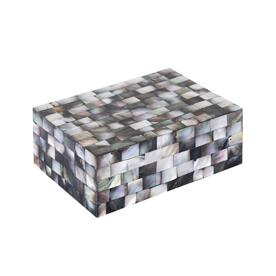 Atlas Lighting Keshi Box Set of 2 | Transitional Mother of Pearl and Wood Composite | Living Room & Entryway Decor | Model AC11412-01S