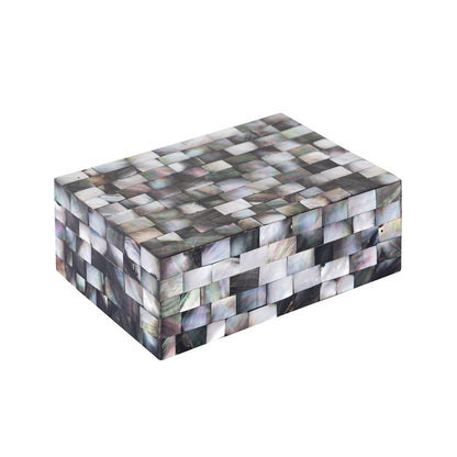 Atlas Lighting Keshi Box Set of 2 | Transitional Mother of Pearl and Wood Composite | Living Room & Entryway Decor | Model AC11412-01S