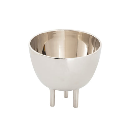 Atlas Lighting Kiser 6in Decorative Bowl | Modern Polished Nickel Metal | Dining Table & Entryway Display | 6 x 6 x 6 in | Model AC11419-03