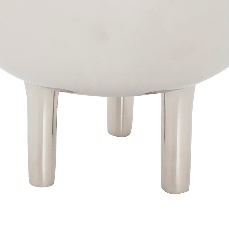Atlas Lighting Kiser 6in Decorative Bowl | Modern Polished Nickel Metal | Dining Table & Entryway Display | 6 x 6 x 6 in | Model AC11419-03