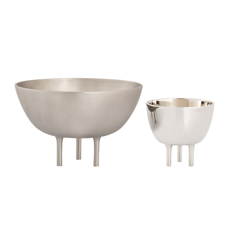 Atlas Lighting Kiser 6in Decorative Bowl | Modern Polished Nickel Metal | Dining Table & Entryway Display | 6 x 6 x 6 in | Model AC11419-03