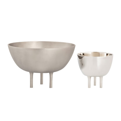 Atlas Lighting Kiser 6in Decorative Bowl | Modern Polished Nickel Metal | Dining Table & Entryway Display | 6 x 6 x 6 in | Model AC11419-03