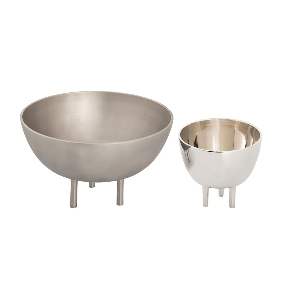 Atlas Lighting Kiser 6in Decorative Bowl | Modern Polished Nickel Metal | Dining Table & Entryway Display | 6 x 6 x 6 in | Model AC11419-03