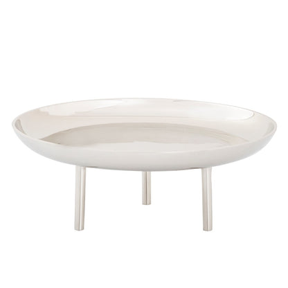 Atlas Lighting Kiser Large Plate | Polished Nickel Metal Serving Platter | Dining Room & Kitchen Entertaining | 12.5 x 12.5 x 5 in | Model AC11420-02