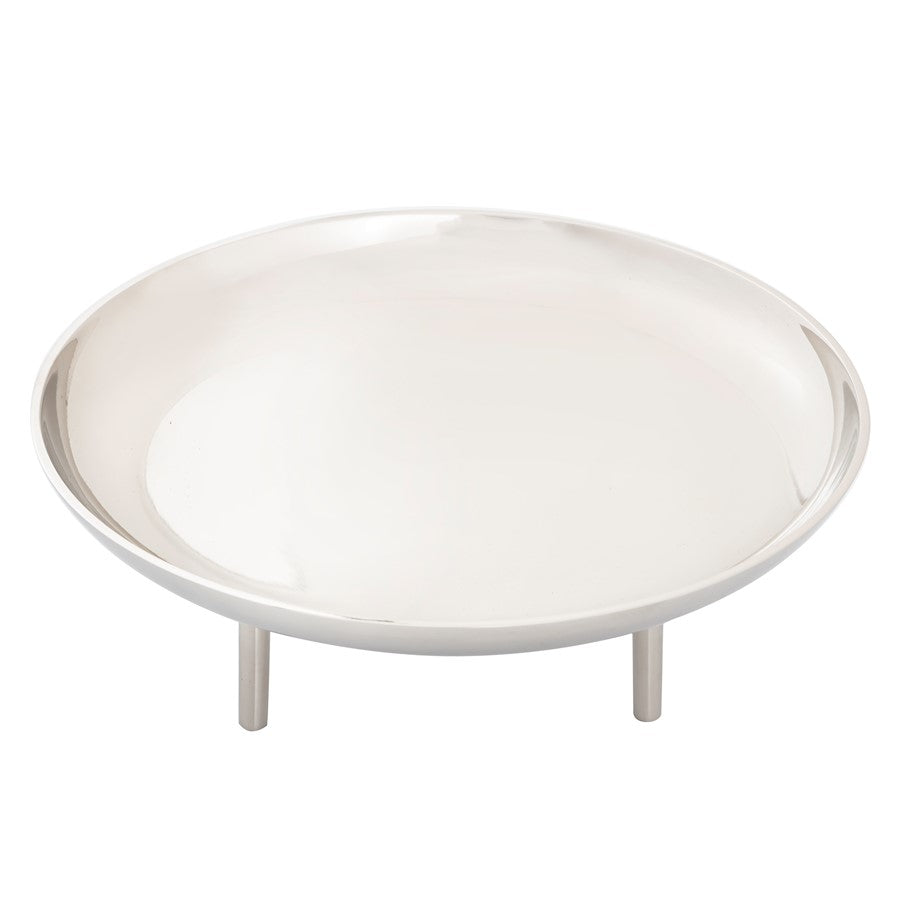 Atlas Lighting Kiser Large Plate | Polished Nickel Metal Serving Platter | Dining Room & Kitchen Entertaining | 12.5 x 12.5 x 5 in | Model AC11420-02