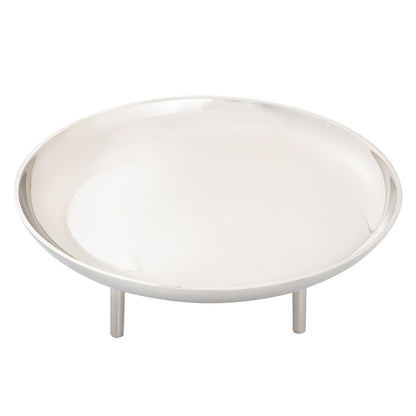 Atlas Lighting Kiser Large Plate | Polished Nickel Metal Serving Platter | Dining Room & Kitchen Entertaining | 12.5 x 12.5 x 5 in | Model AC11420-02