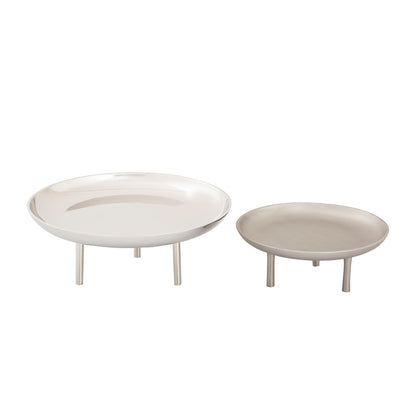 Atlas Lighting Kiser Large Plate | Polished Nickel Metal Serving Platter | Dining Room & Kitchen Entertaining | 12.5 x 12.5 x 5 in | Model AC11420-02