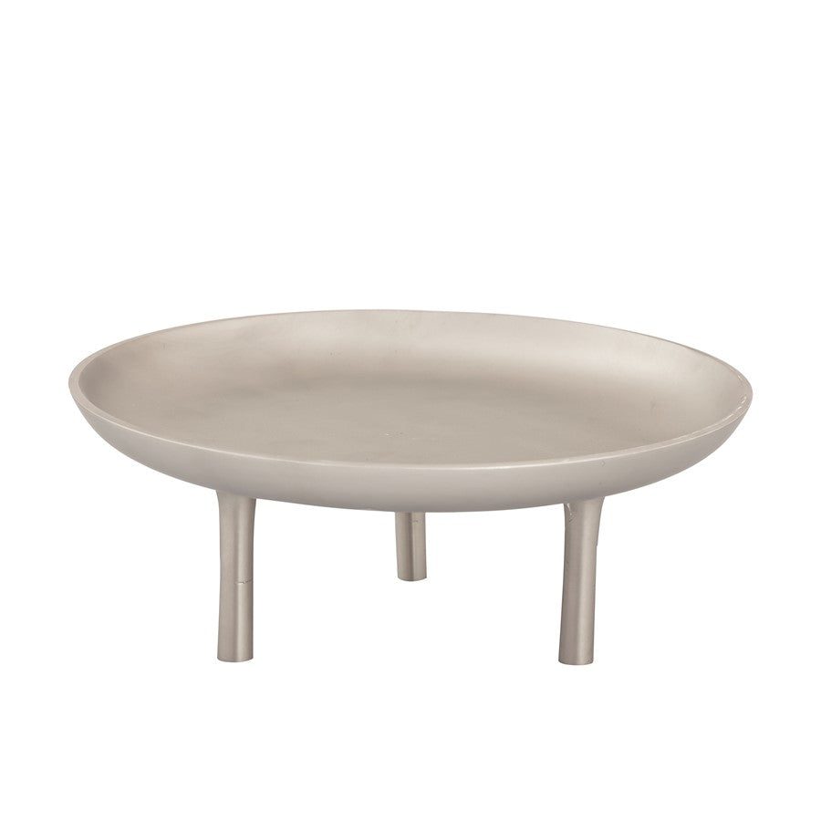 Atlas Lighting Kiser Small Plate | Brushed Nickel Metal Serving Platter | Dining Room & Kitchen Entertaining | 9.5 x 9.5 x 4 in | Model AC11420-03