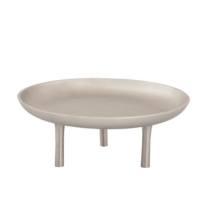 Atlas Lighting Kiser Small Plate | Brushed Nickel Metal Serving Platter | Dining Room & Kitchen Entertaining | 9.5 x 9.5 x 4 in | Model AC11420-03