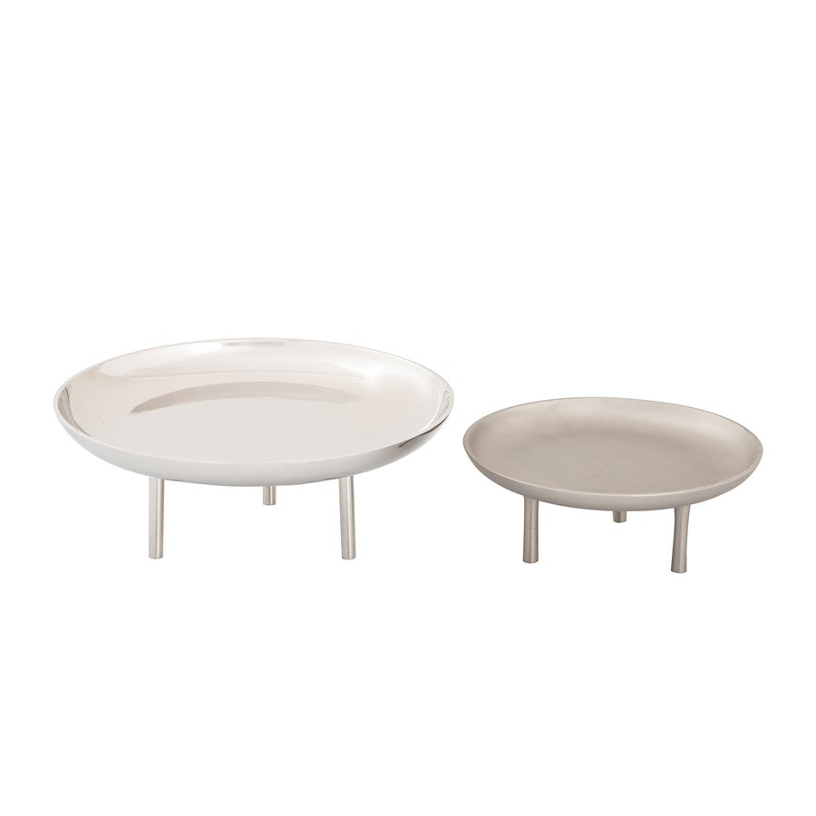Atlas Lighting Kiser Small Plate | Brushed Nickel Metal Serving Platter | Dining Room & Kitchen Entertaining | 9.5 x 9.5 x 4 in | Model AC11420-03
