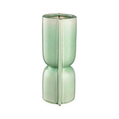 Atlas Lighting Leddy Large Vase | Light Green Crackled Earthenware | Living Room & Entryway Table Decor | 6 x 4.75 x 11.75 in | Model AC11426-02