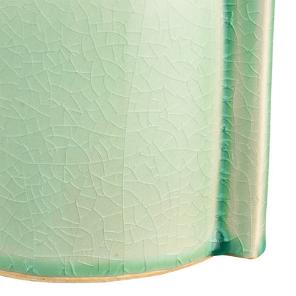 Atlas Lighting Leddy Large Vase | Light Green Crackled Earthenware | Living Room & Entryway Table Decor | 6 x 4.75 x 11.75 in | Model AC11426-02