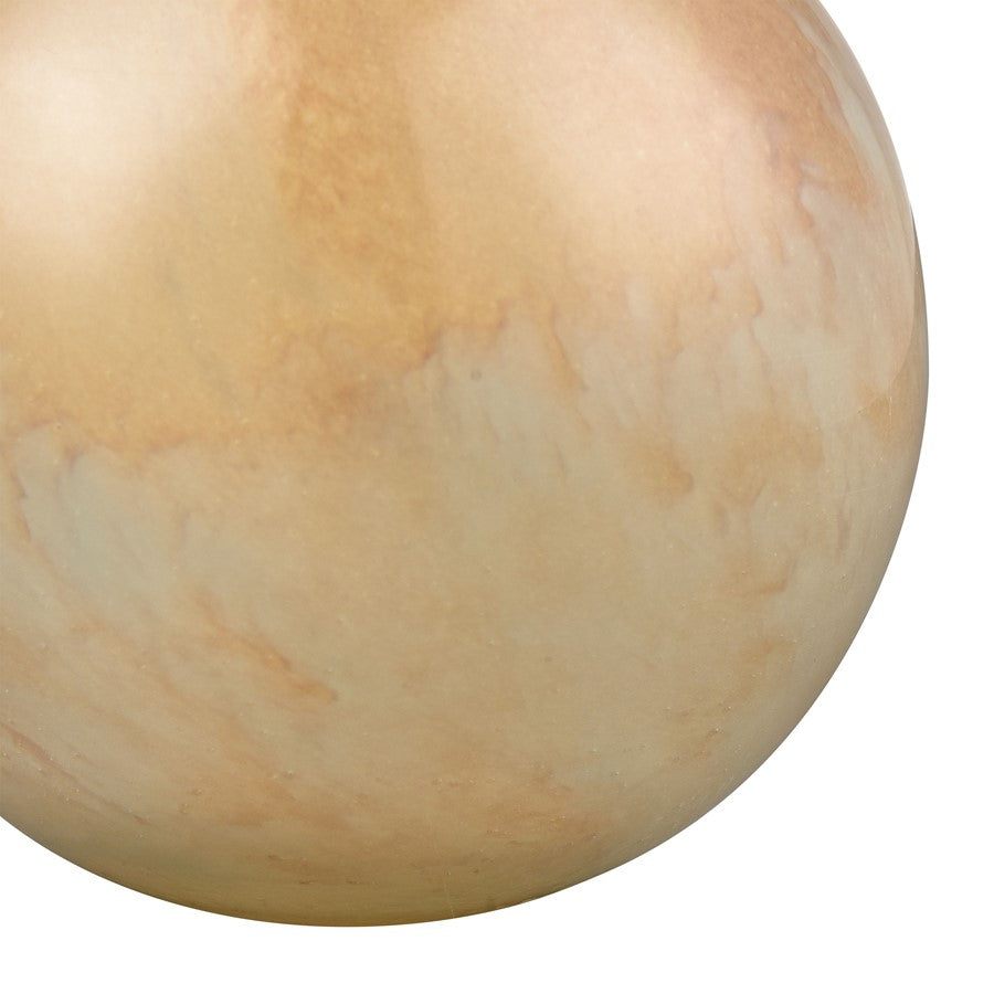 Atlas Lighting Leona Small Vase | Caramel Tan Glass with Brushed Brass Cuff | Shelf & Desk Accent | 3.75 x 3.75 x 5 in | Model AC11431-01