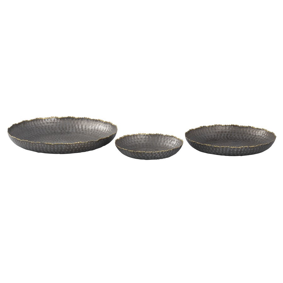 Atlas Lighting Leonard Tray Set of 3 | Bronze and Gold Metal Nesting Trays | Coffee Table & Vanity Organizer | 15 x 15 x 2 in | Model AC11432-01S