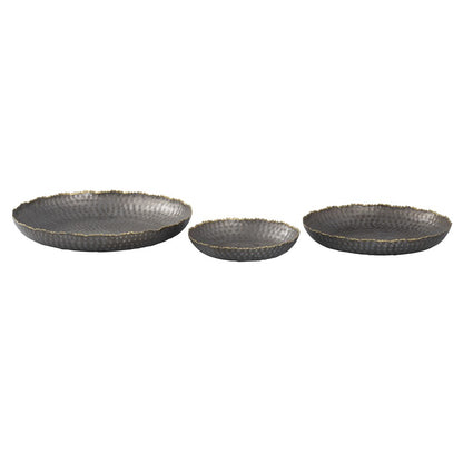 Atlas Lighting Leonard Tray Set of 3 | Bronze and Gold Metal Nesting Trays | Coffee Table & Vanity Organizer | 15 x 15 x 2 in | Model AC11432-01S