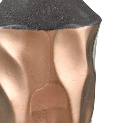Atlas Lighting Lewis Small Vase | Polished Copper and Black Earthenware | Living Room & Entryway Decor | 5.5 x 5.5 x 12 in | Model AC11433-01