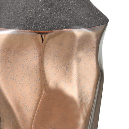 Atlas Lighting Lewis Large Vase | Polished Copper and Black Earthenware | Living Room & Entryway Decor | 6.25 x 6.25 x 13.75 in | Model AC11433-02