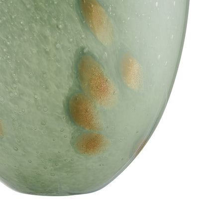 Atlas Lighting Lexie Tall Vase | Light Green Glass with Gold Accents | Living Room & Entryway Decor | 6.25 x 6.25 x 11.75 in | Model AC11435-01