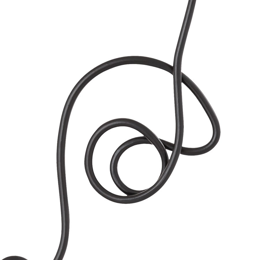 Atlas Lighting Line Drawing 12in Matte Black Metal Figurative Sculpture | Modern Contemporary on Marble Base | Shelf & Tabletop | Model AC11439-01