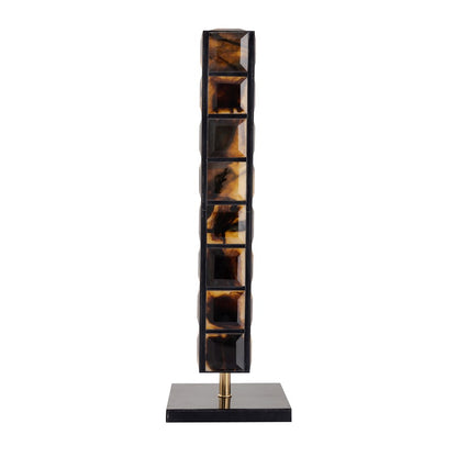 Atlas Lighting Little Horn Totem Sculpture | Transitional Horn Composite with Brass Metal Post | Entryway & Living Room Decor | Model AC11442-01
