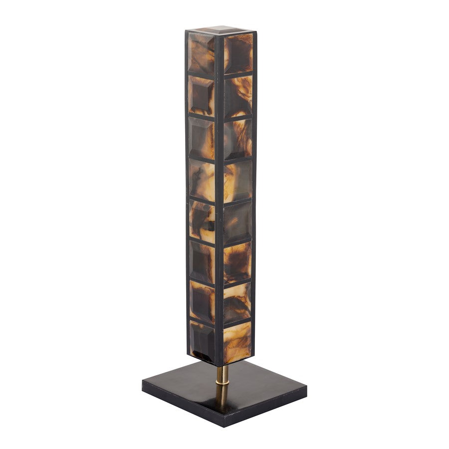 Atlas Lighting Little Horn Totem Sculpture | Transitional Horn Composite with Brass Metal Post | Entryway & Living Room Decor | Model AC11442-01