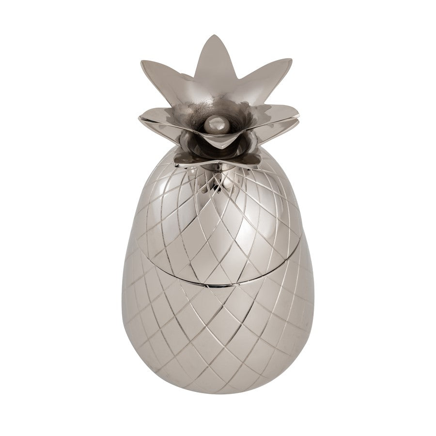Atlas Lighting Little Island Pineapple Object | Transitional Silver Metal Decorative Box | Bookshelf & Tabletop Decor | Model AC11444-01