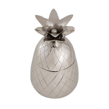 Atlas Lighting Little Island Pineapple Object | Transitional Silver Metal Decorative Box | Bookshelf & Tabletop Decor | Model AC11444-01