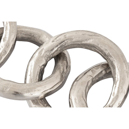 Atlas Lighting Loop Chain 19in Sculpture | Textured Silver Metal | Modern & Contemporary Decor | 19 x 5.5 x 3 in | Model AC11448-01