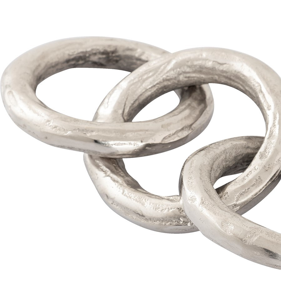 Atlas Lighting Loop Chain 19in Sculpture | Textured Silver Metal | Modern & Contemporary Decor | 19 x 5.5 x 3 in | Model AC11448-01