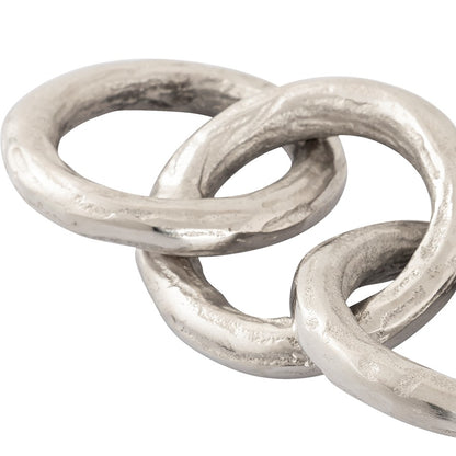 Atlas Lighting Loop Chain 19in Sculpture | Textured Silver Metal | Modern & Contemporary Decor | 19 x 5.5 x 3 in | Model AC11448-01