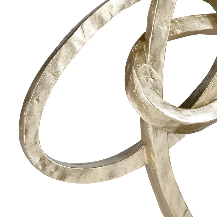 Atlas Lighting Loop Chain Sculpture | Modern Champagne Gold and Aged Black Composite | Shelf & Tabletop Decor | 11.5 x 4.25 x 17 in | Model AC11449-01