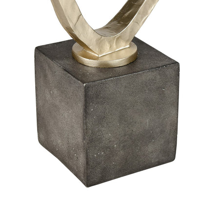 Atlas Lighting Loop Chain Sculpture | Modern Champagne Gold and Aged Black Composite | Shelf & Tabletop Decor | 11.5 x 4.25 x 17 in | Model AC11449-01