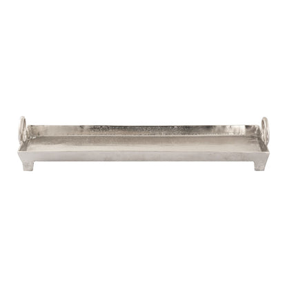 Atlas Lighting Loop Tray | Modern Nickel Metal Serving Tray | Entertaining & Coffee Table | 26.75 x 8.5 x 5.25 in | Model AC11450-01