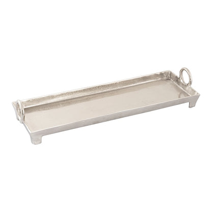 Atlas Lighting Loop Tray | Modern Nickel Metal Serving Tray | Entertaining & Coffee Table | 26.75 x 8.5 x 5.25 in | Model AC11450-01