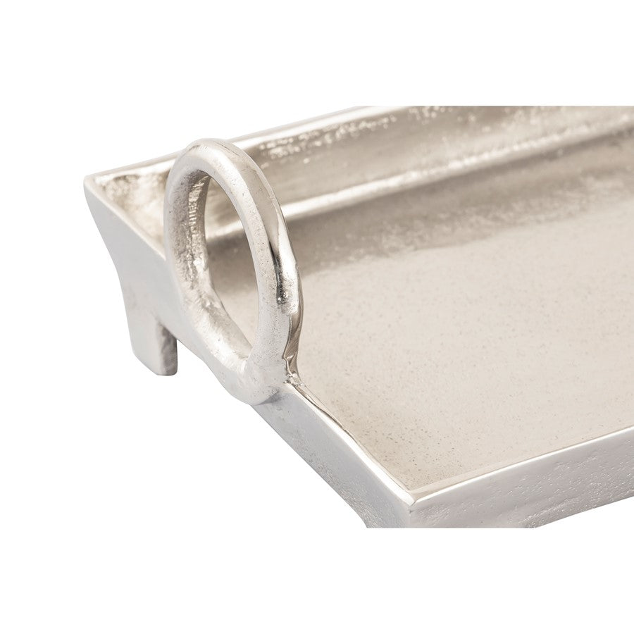 Atlas Lighting Loop Tray | Modern Nickel Metal Serving Tray | Entertaining & Coffee Table | 26.75 x 8.5 x 5.25 in | Model AC11450-01
