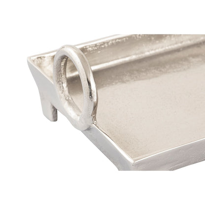 Atlas Lighting Loop Tray | Modern Nickel Metal Serving Tray | Entertaining & Coffee Table | 26.75 x 8.5 x 5.25 in | Model AC11450-01