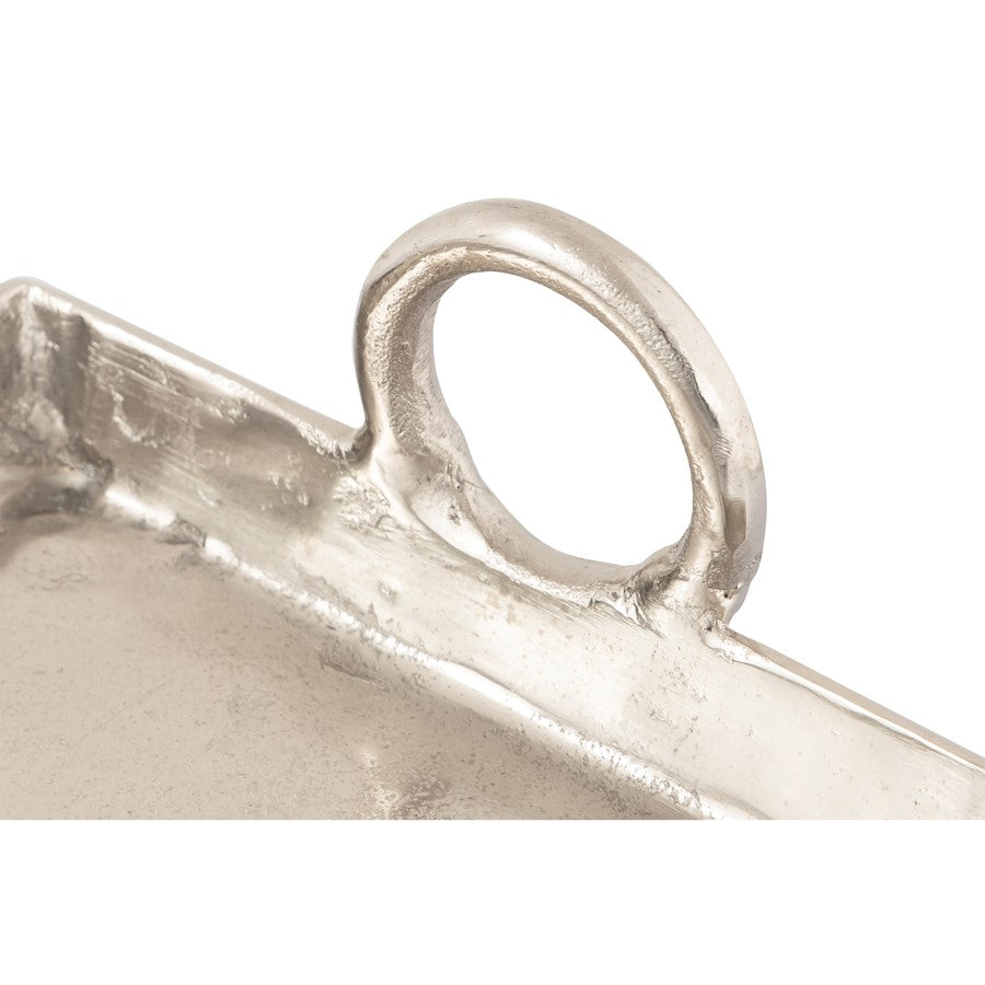 Atlas Lighting Loop Tray | Modern Nickel Metal Serving Tray | Entertaining & Coffee Table | 26.75 x 8.5 x 5.25 in | Model AC11450-01
