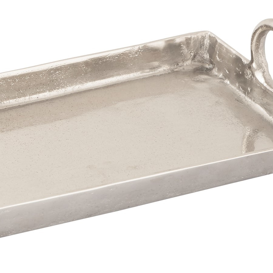 Atlas Lighting Loop Tray | Modern Nickel Metal Serving Tray | Entertaining & Coffee Table | 26.75 x 8.5 x 5.25 in | Model AC11450-01