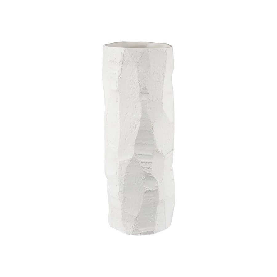 Atlas Lighting Lore Vase | Modern Matte White Earthenware Vase | Living Room & Entryway Decor | 6 x 6 x 16 in | Model AC11451-01