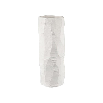Atlas Lighting Lore Vase | Modern Matte White Earthenware Vase | Living Room & Entryway Decor | 6 x 6 x 16 in | Model AC11451-01