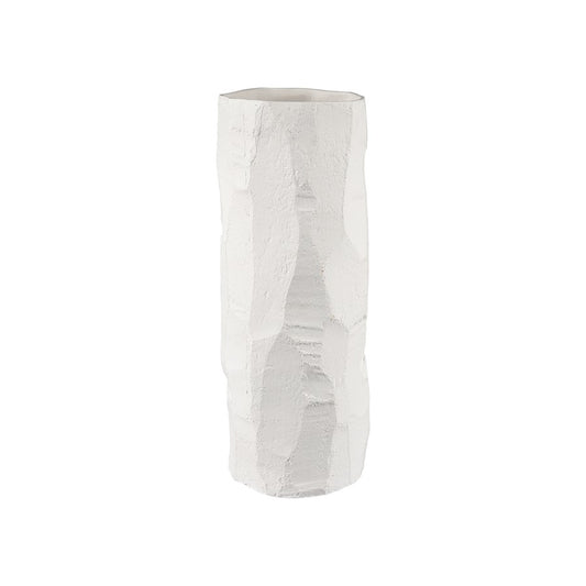 Atlas Lighting Lore Vase | Modern Matte White Earthenware Vase | Living Room & Entryway Decor | 6 x 6 x 16 in | Model AC11451-01