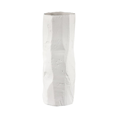 Atlas Lighting Lore Large Vase | Modern Matte White Earthenware Vase | Living Room & Entryway Statement | 8 x 8 x 21.5 in | Model AC11451-02
