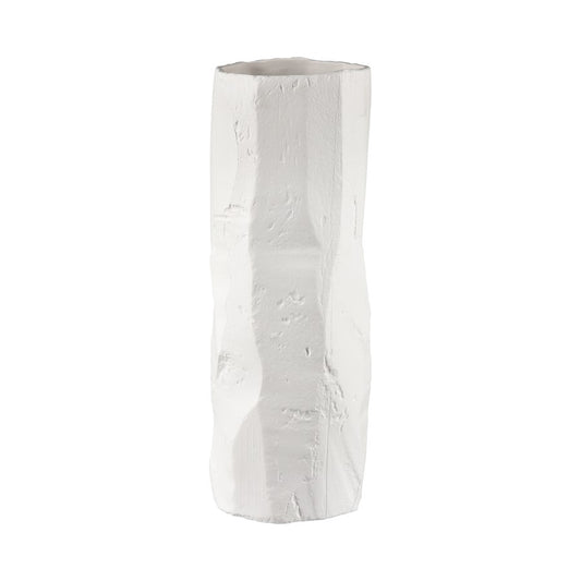 Atlas Lighting Lore Large Vase | Modern Matte White Earthenware Vase | Living Room & Entryway Statement | 8 x 8 x 21.5 in | Model AC11451-02
