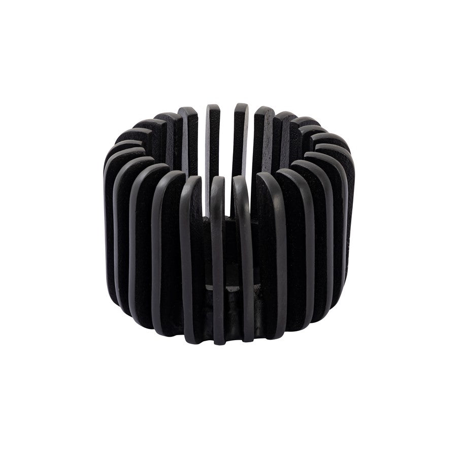 Atlas Lighting Louver Candleholder | Black Metal | Living Room & Dining Table Decor | 6in W x 6in D x 5in H | Model AC11455-01