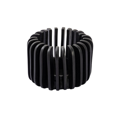 Atlas Lighting Louver Candleholder | Black Metal | Living Room & Dining Table Decor | 6in W x 6in D x 5in H | Model AC11455-01