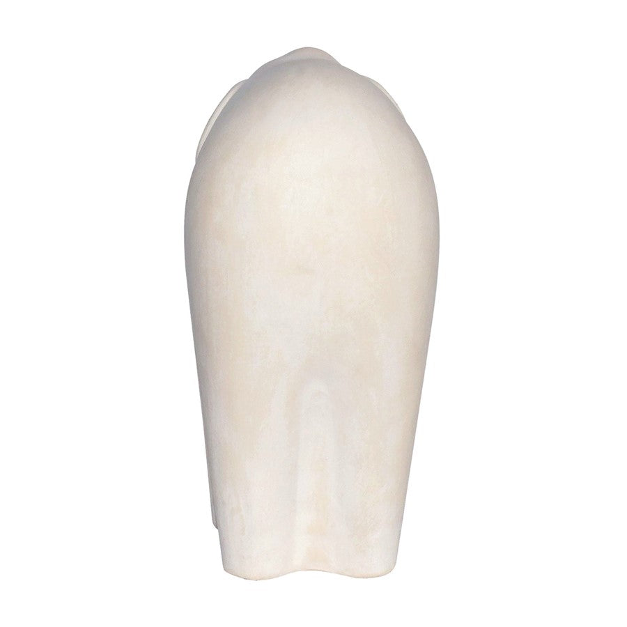 Atlas Lighting Lucas Elephant Sculpture | White Earthenware | Bookshelf & Credenza Decor | 6in W x 5in D x 10in H | Model AC11456-01