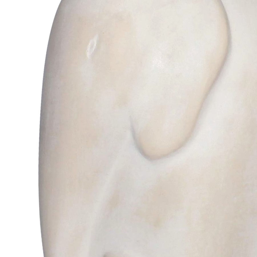 Atlas Lighting Lucas Elephant Sculpture | White Earthenware | Bookshelf & Credenza Decor | 6in W x 5in D x 10in H | Model AC11456-01