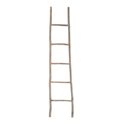 Atlas Lighting Lydia Wood Ladder, Large | Bleached Wood | Bathroom & Bedroom Towel Display | 17 x 1 x 70 in | Model AC11457-02
